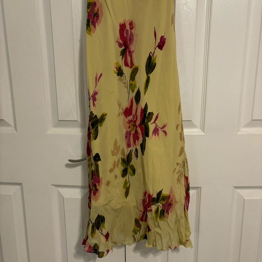 Vintage Yellow Floral Midi Dress - Picture 4 of 8